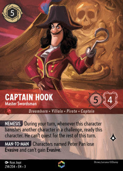 214/204 Captain Hook - Master Swordsman Disney Lorcana into the inklands  Enchanted