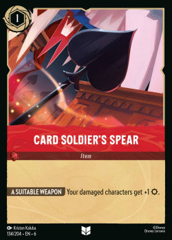 134/204 Disney Lorcana Azurite Sea 134/204 Card Soldier's Spear Uncommon