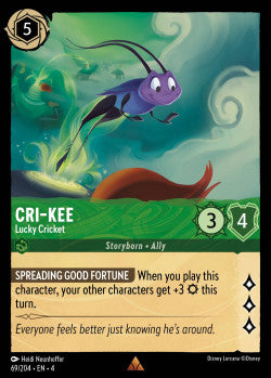 069/204 Cri-Kee - Lucky Cricket Disney Lorcana Ursula’s Return Rare