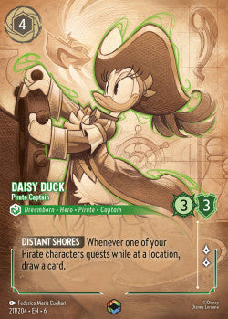 211/204 Disney Lorcana Azurite Sea Daisy Duck - Pirate Captain Enchanted