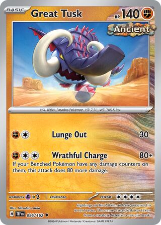 096/162 Great Tusk  Pokemon Temporal Forces Uncommon