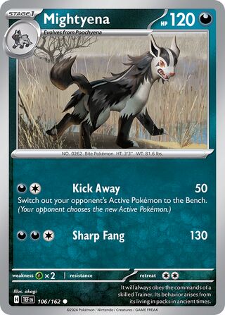 106/162 Mightyena  Pokemon Temporal Forces  Common