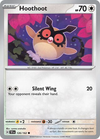 126/162 Hoothoot  Pokemon Temporal Forces  Common