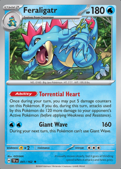 041/162 Pokemon Feraligatr  Temporal Forces Rare