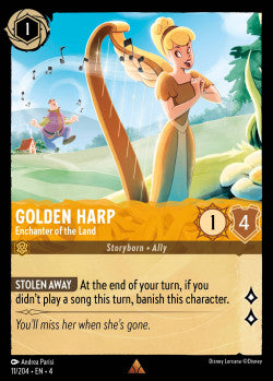 011/204 Golden Harp - Enchanter of the Land Disney Lorcana Ursula’s Return Rare