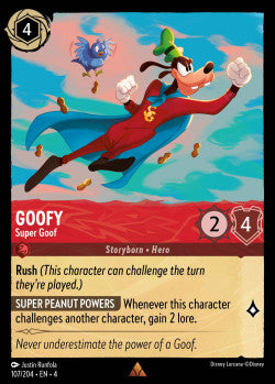 107/204 Goofy - Super Goof Disney Lorcana Ursula’s Return Rare