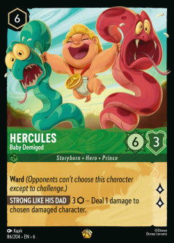 86/204 Disney Lorcana Azurite Sea Hercules - Baby Demigod Legendary