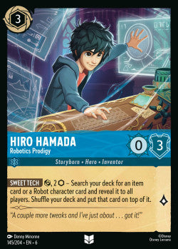 145/204 Disney Lorcana Azurite Sea Hiro Hamada - Robotics Prodigy Uncommon