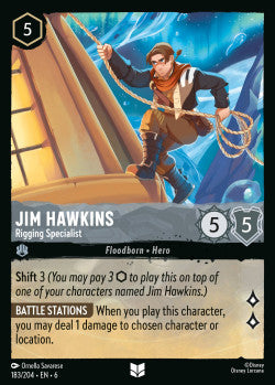 183/204  Disney Lorcana Azurite Sea Jim Hawkins - Rigging Specialist Uncommon