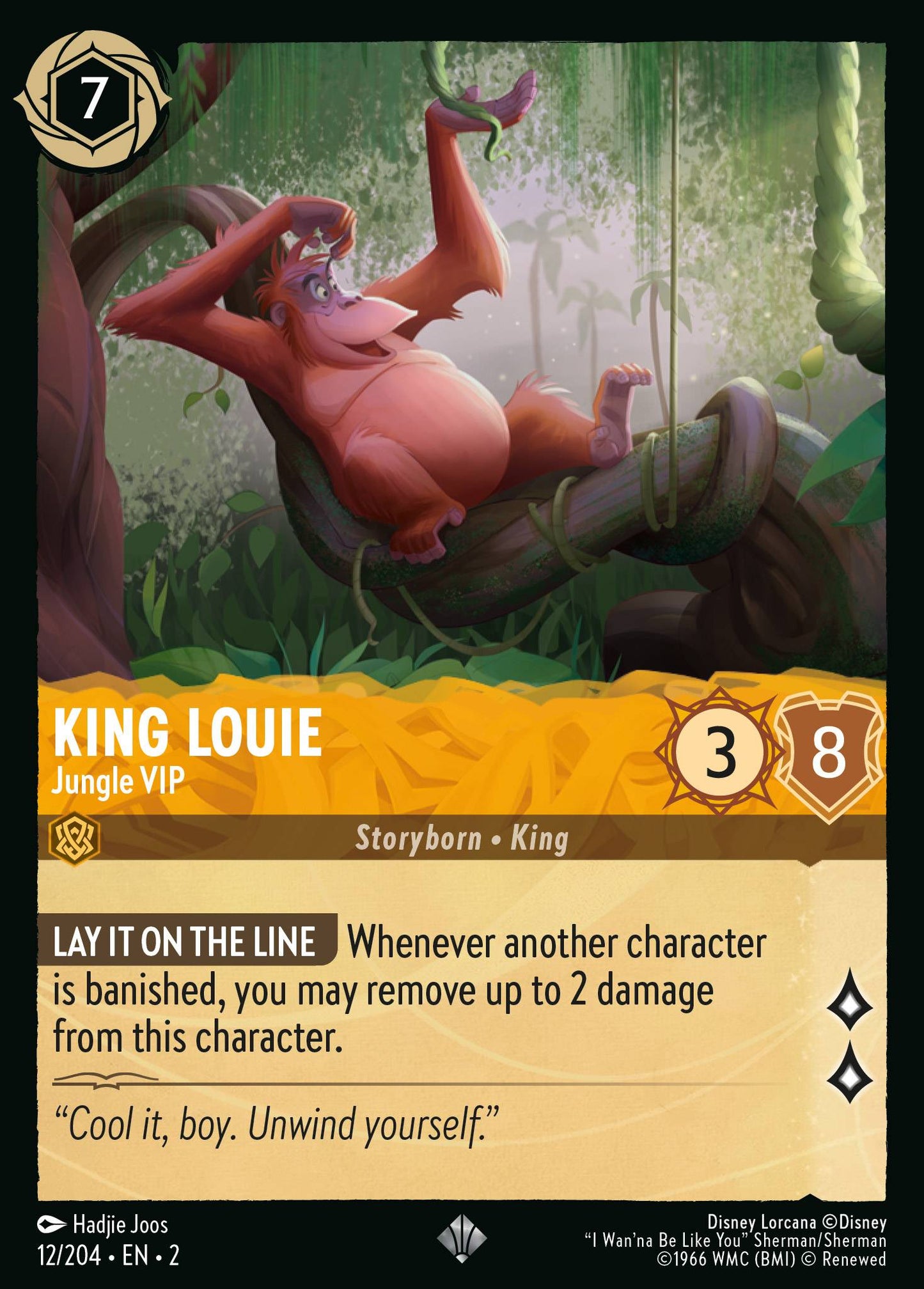 012/204 King Louie - Jungle VIP Disney Lorcana Rise of the Floodborn Super Rare