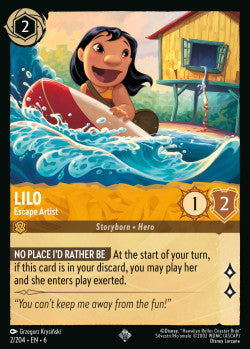 2/204 Disney Lorcana Azurite Sea Lilo - Escape Artist Super Rare