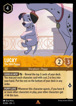 008/204 Lucky - The 15th Puppy Disney Lorcana into the inklands  Rare