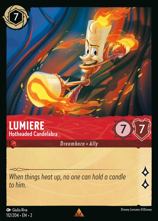 112/204 Lumiere - Hotheaded Candelabra Disney Lorcana Rise of the Floodborn Rare