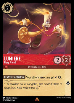 113/204 Lumiere - Fiery Friend Disney Lorcana Ursula’s Return Rare