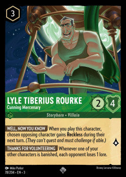 78/204 Lyle Tiberius Rourke - Cunning Mercenary Disney Lorcana into the inklands Super Rare