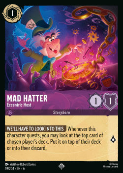 59/204 Disney Lorcana Azurite Sea Mad Hatter - Eccentric Host Super Rare