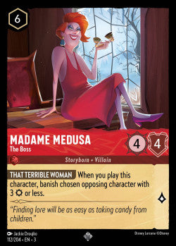 112/204 Madame Medusa - The Boss Super Rare  Disney Lorcana into the inklands