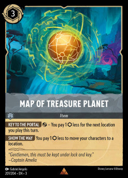 201/204 Map of Treasure Planet Rare Disney Lorcana into the inklands