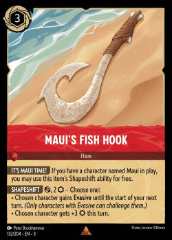 132/204 Maui's Fish Hook Rare Disney Lorcana into the inklands