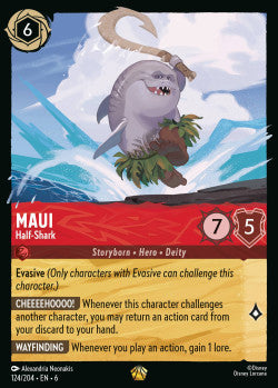 124/204 Disney Lorcana Azurite Sea Maui - Half-Shark Legendary