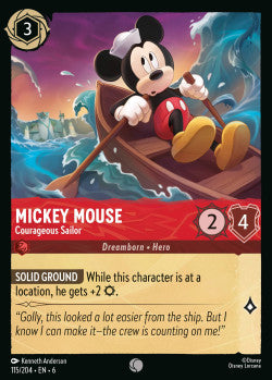 115/204 Disney Lorcana Azurite Sea Mickey Mouse - Courageous Sailor Common