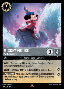 187/204 Mickey Mouse - Playful Sorcerer Disney Lorcana Ursula’s Return Rare