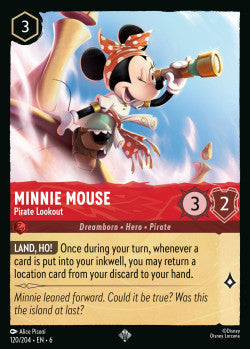 120/204 Disney Lorcana Azurite Sea Minnie Mouse - Pirate Lookout Super Rare