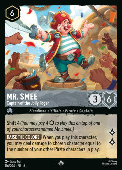 176/204 Disney Lorcana Azurite Sea Mr. Smee - Captain of the Jolly Roger Super Rare