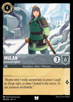 189/204 Mulan - Armored Fighter Disney Lorcana Ursula’s Return Uncommon