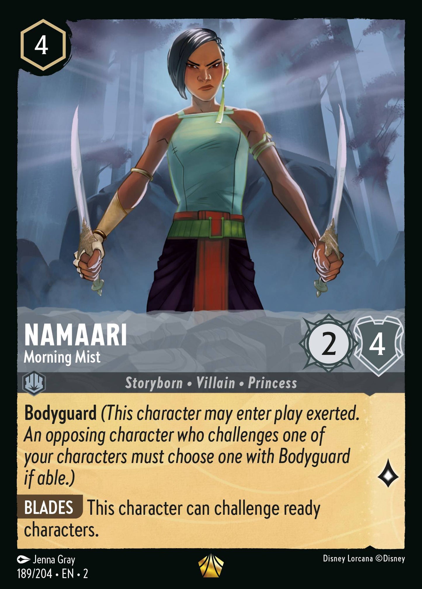 189/204 Namaari - Morning Mist Disney Lorcana Rise of the Floodborn Legendary