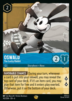 142/204 Disney Lorcana Azurite Sea Oswald - The Lucky Rabbit Legendary