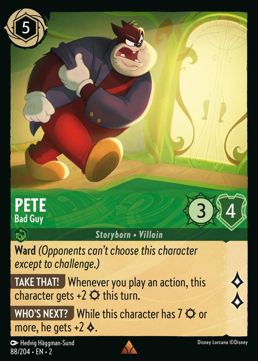 088/204 Pete - Bad Guy Disney Lorcana Rise of the Floodborn Rare