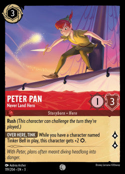 119/204 Peter Pan - Never Land Hero Common Disney Lorcana into the inklands