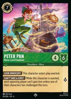 085/204 Disney Lorcana Azurite Sea Peter Pan - Never Land Prankster Super Rare