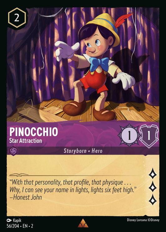 056/204 Pinocchio - Star Attraction Disney Lorcana Rise of the Floodborn Rare