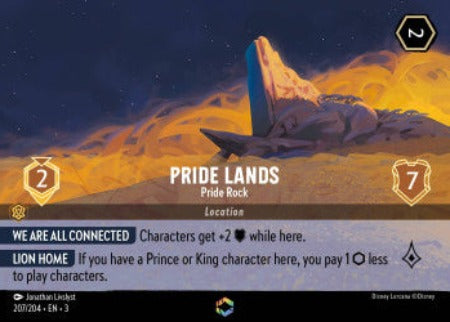 207/204 Pride Lands - Pride Rock Disney Lorcana into the inklands Enchanted