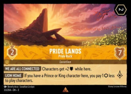 033/204 Pride Lands - Pride Rock Disney Lorcana into the inklands Rare