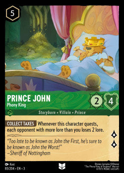 083/204 Prince John - Phony King Uncommon Disney Lorcana into the inklands