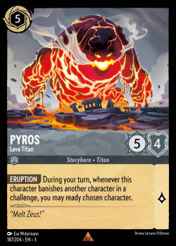 187/204 Pyros - Lava Titan Rare Disney Lorcana into the inklands