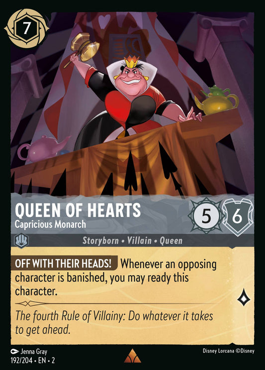 192/204 Queen of Hearts - Capricious Monarch Disney Lorcana Rise of the Floodborn Rare