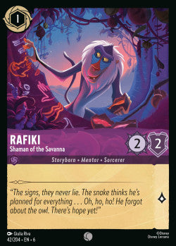 42/204 Disney Lorcana Azurite Sea Rafiki - Shaman of the Savanna Common