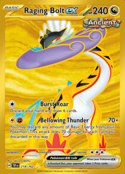 Pokemon Raging Bolt ex  Temporal Forces Shiny Ultra Rare 218/162