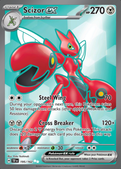 195/162 Pokemon Scizor ex  Temporal Forces Ultra Rare