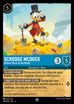 154/204 Scrooge McDuck - Richest Duck in the World Disney Lorcana into the inklands Super Rare FOIL