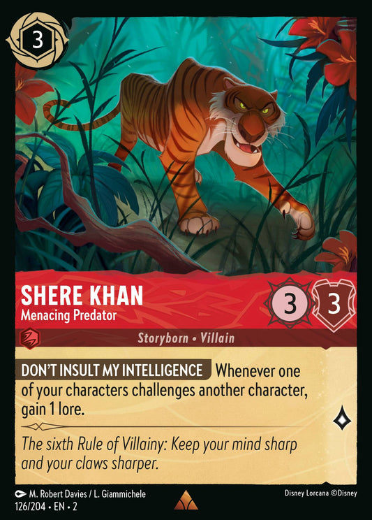 126/204 Shere Khan - Menacing Predator Disney Lorcana Rise of the Floodborn Rare