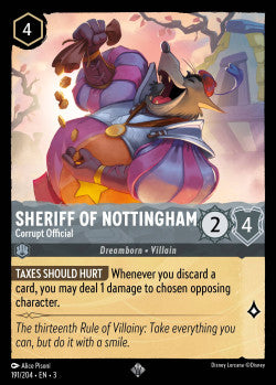 191/204 Sheriff Of Nottingham - Corrupt Official Disney Lorcana into the inklands Super Rare