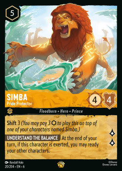 20/204 Disney Lorcana Azurite Sea Simba - Pride Protector Legendary