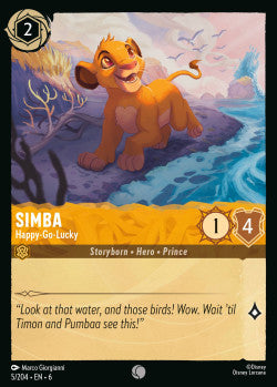 5/204 Disney Lorcana Azurite Sea Simba - Happy-Go-Lucky Common