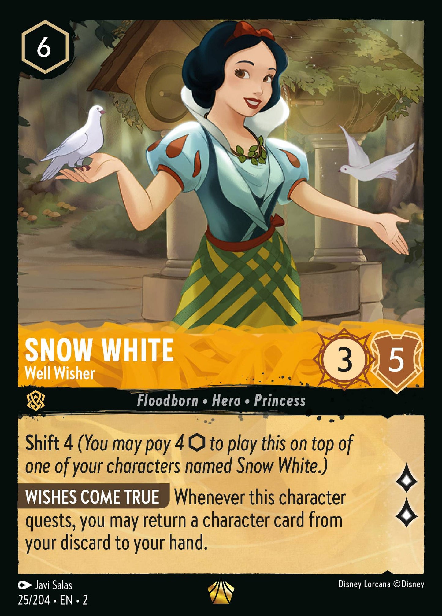 025/204 Snow White - Well Wisher Disney Lorcana Rise of the Floodborn Legendary