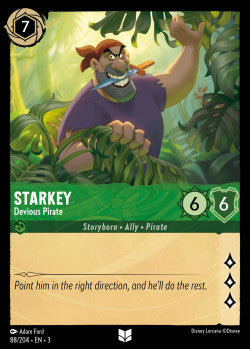 088/204 Starkey - Devious Pirate Uncommon Disney Lorcana into the inklands